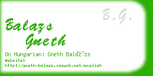 balazs gneth business card